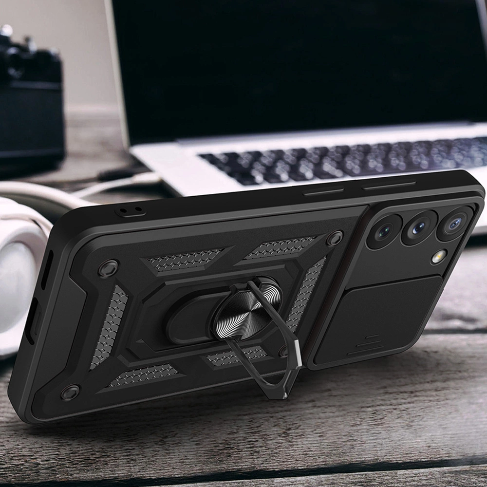 Hybrid Armor Camshield case for Samsung Galaxy A34 5G armored case with camera cover pinkeng