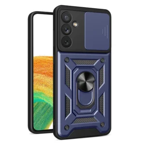 Hybrid Armor Camshield case for Samsung Galaxy A34 5G armored case with camera cover blueeng