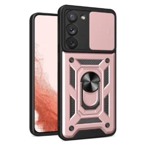 Hybrid Armor Camshield case for Samsung Galaxy S23+ armored case with camera cover pinkeng