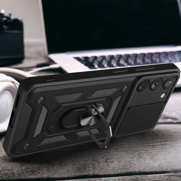 Hybrid Armor Camshield case for Samsung Galaxy S23+ armored case with camera cover pinkeng