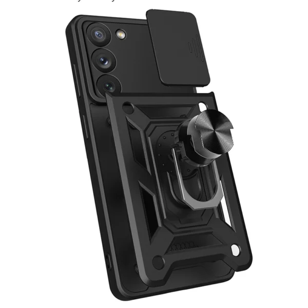 Hybrid Armor Camshield case for Samsung Galaxy S23+ armored case with camera cover pinkeng