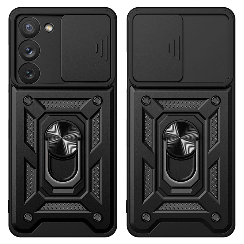 Hybrid Armor Camshield case for Samsung Galaxy S23+ armored case with camera cover pinkeng
