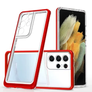 Clear 3in1 case for Samsung Galaxy S23 Ultra silicone cover with frame redeng