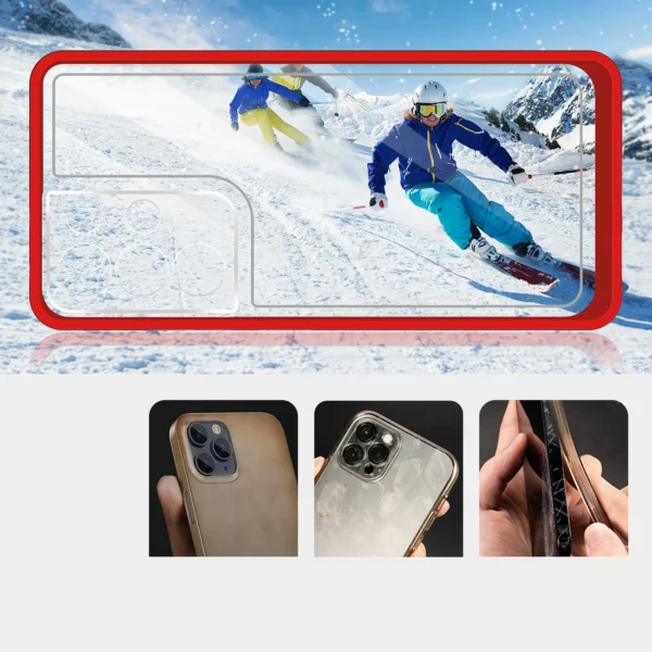 Clear 3in1 case for Samsung Galaxy S23 Ultra silicone cover with frame redeng