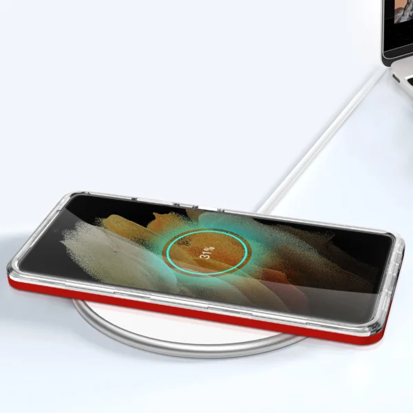 Clear 3in1 case for Samsung Galaxy S23 Ultra silicone cover with frame redeng