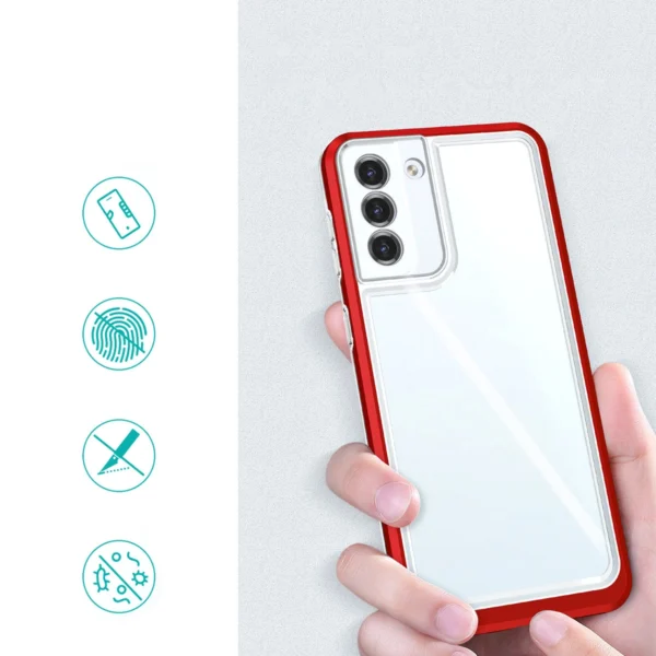 Clear 3in1 case for Samsung Galaxy S23+ silicone cover with frame redeng