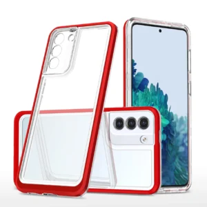 Clear 3in1 case for Samsung Galaxy S23 silicone cover with frame redeng