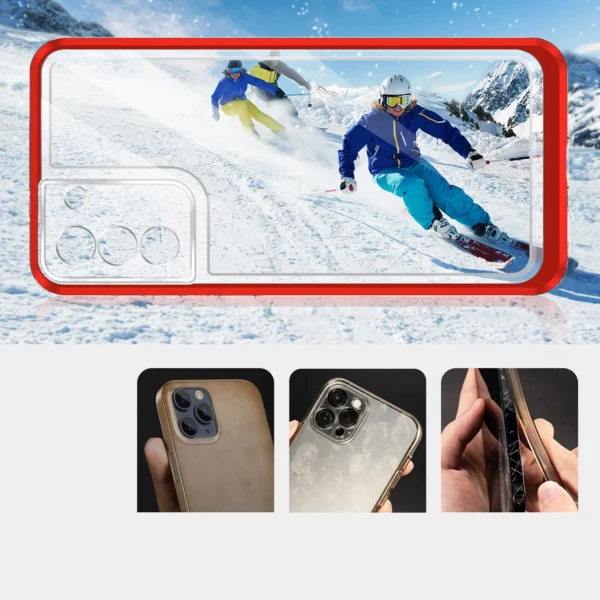 Clear 3in1 case for Samsung Galaxy S23 silicone cover with frame redeng