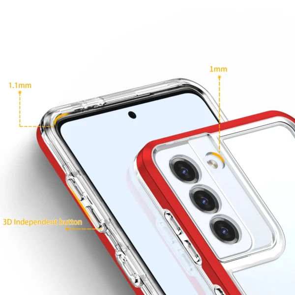Clear 3in1 case for Samsung Galaxy S23 silicone cover with frame redeng