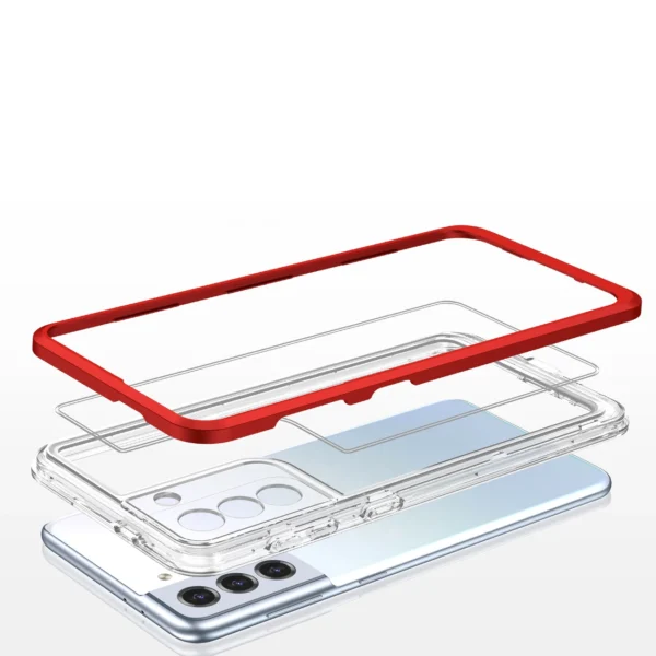Clear 3in1 case for Samsung Galaxy S23 silicone cover with frame redeng