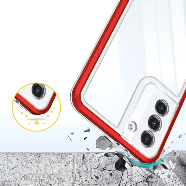 Clear 3in1 case for Samsung Galaxy S23 silicone cover with frame redeng