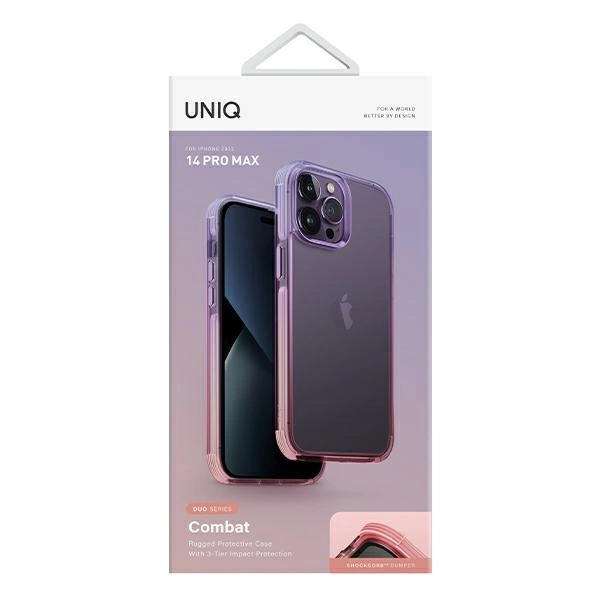 Uniq Combat Duo case for iPhone 14 Pro Max - lilac and pinkeng