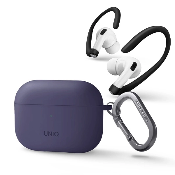 Uniq Nexo case for AirPods Pro 2 + ear hooks - purpleeng