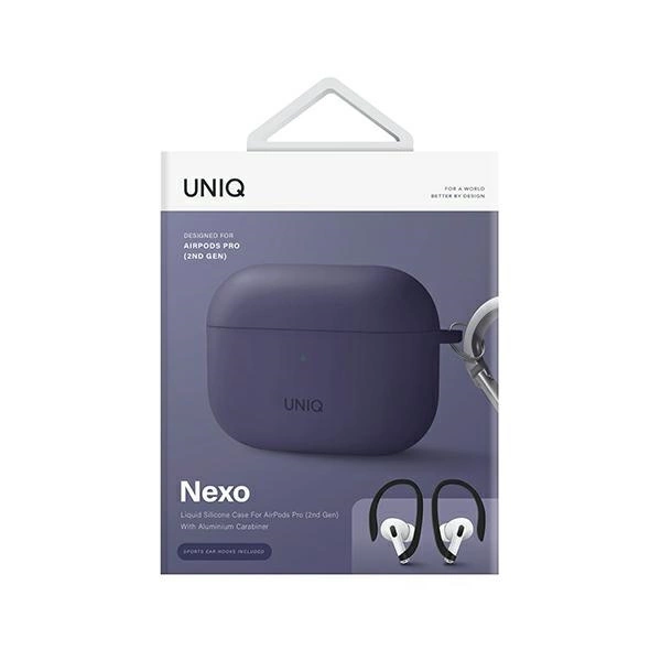 Uniq Nexo case for AirPods Pro 2 + ear hooks - purpleeng