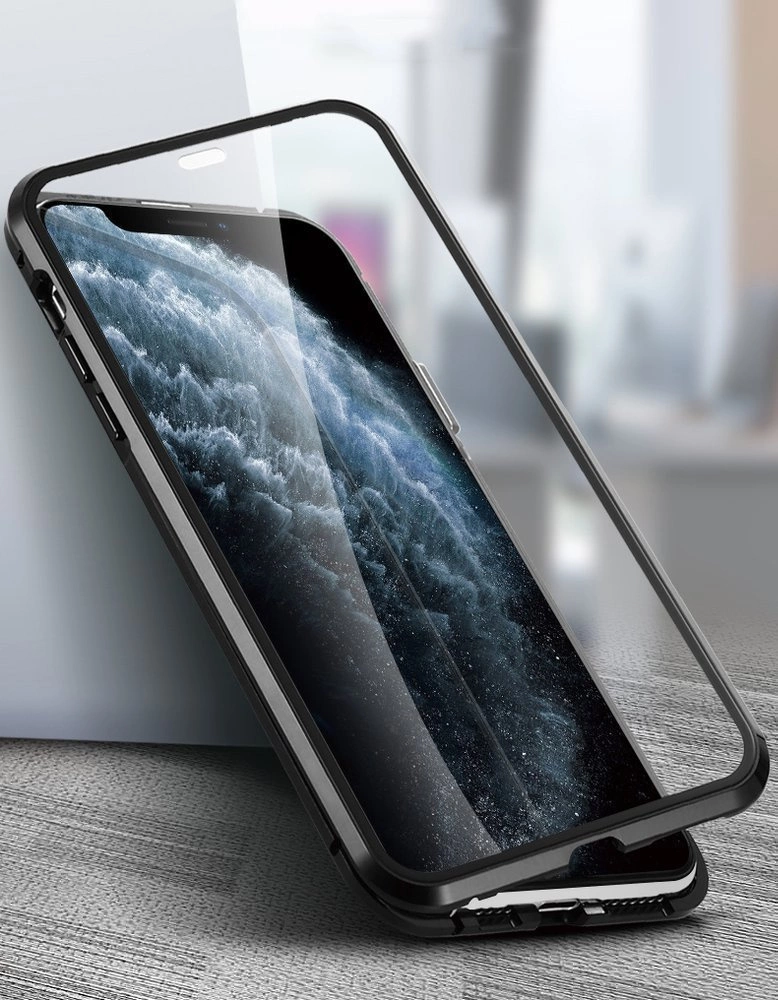 Wozinsky Magnetic Cam Slider Case Magnetic Case 360 ​​Full Cover Glass Screen Camera Protector for Huawei P40 Lite 5G Blackeng