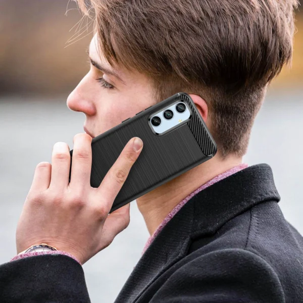 Carbon Case case for Samsung Galaxy A54 5G flexible silicone carbon cover blackeng