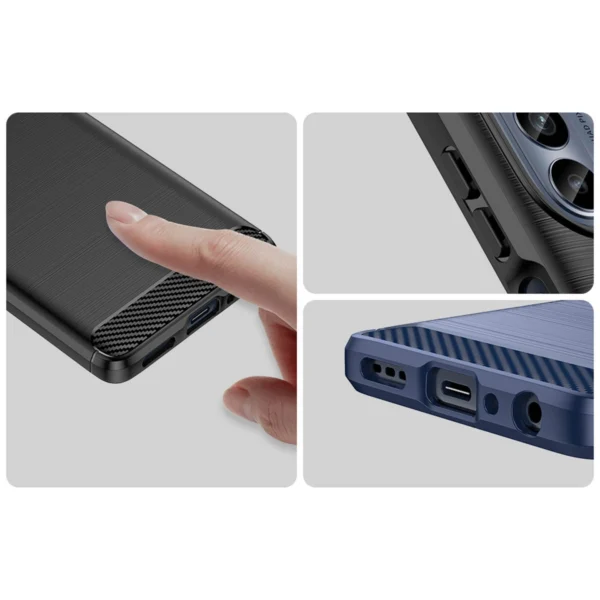 Carbon Case for Motorola Moto G62 5G flexible silicone carbon cover blackeng