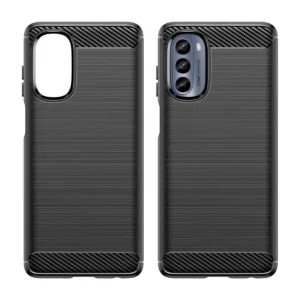 Carbon Case for Motorola Moto G62 5G flexible silicone carbon cover blackeng