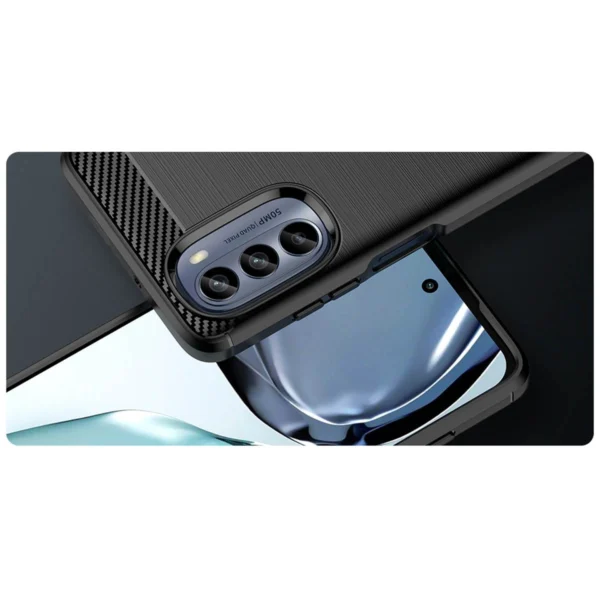 Carbon Case for Motorola Moto G62 5G flexible silicone carbon cover blackeng