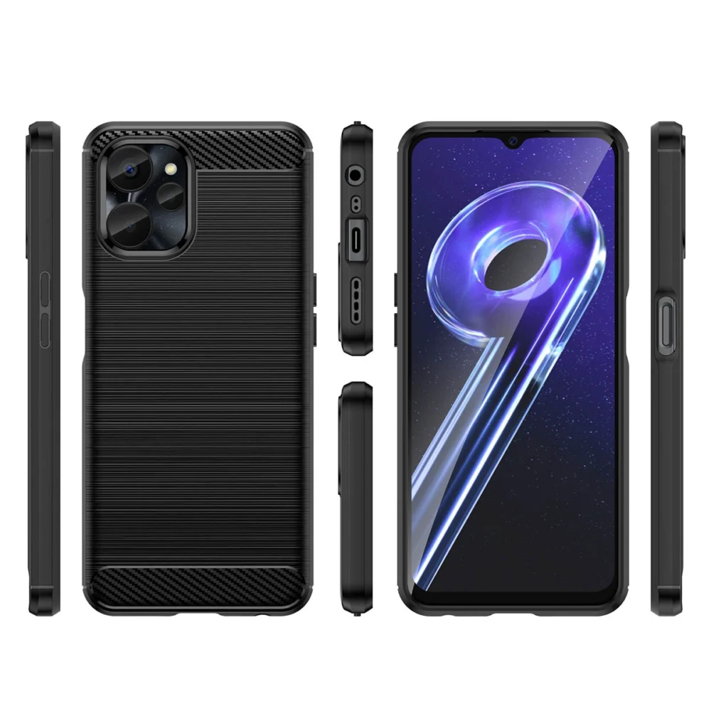 Carbon Case for Realme 10 5G / Realme 9i 5G Flexible Silicone Carbon Cover Blackeng