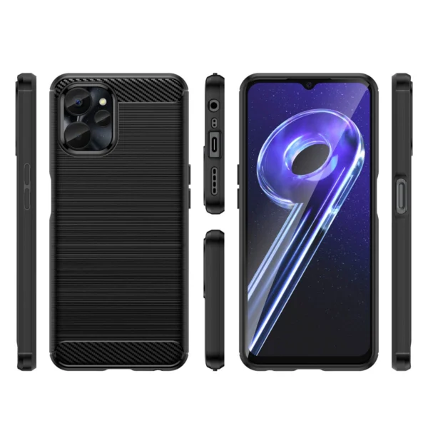 Carbon Case for Realme 10 5G / Realme 9i 5G Flexible Silicone Carbon Cover Blackeng