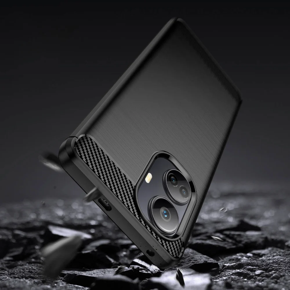 Carbon Case case for Realme 10 Pro+ flexible silicone carbon cover blackeng