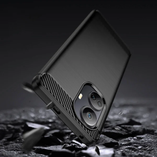 Carbon Case case for Realme 10 Pro+ flexible silicone carbon cover blackeng