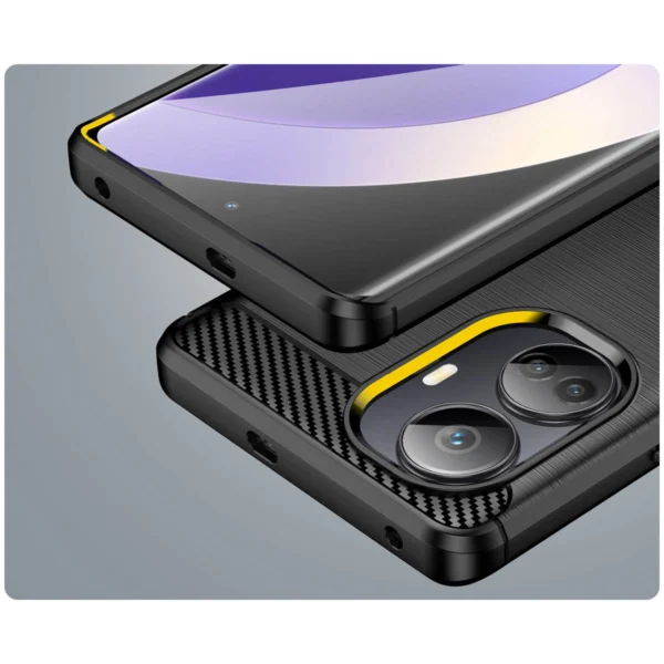 Carbon Case case for Realme 10 Pro+ flexible silicone carbon cover blackeng