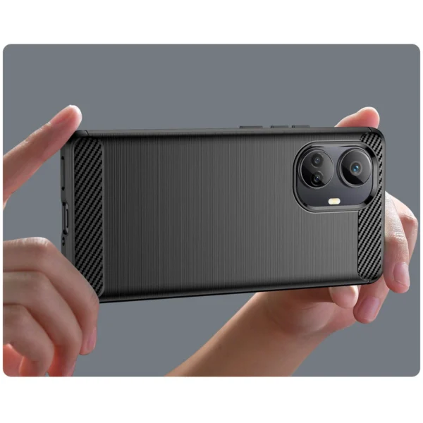 Carbon Case case for Realme 10 Pro+ flexible silicone carbon cover blackeng