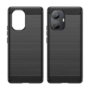Carbon Case case for Realme 10 Pro+ flexible silicone carbon cover blackeng