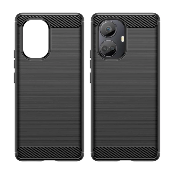 Carbon Case case for Realme 10 Pro+ flexible silicone carbon cover blackeng