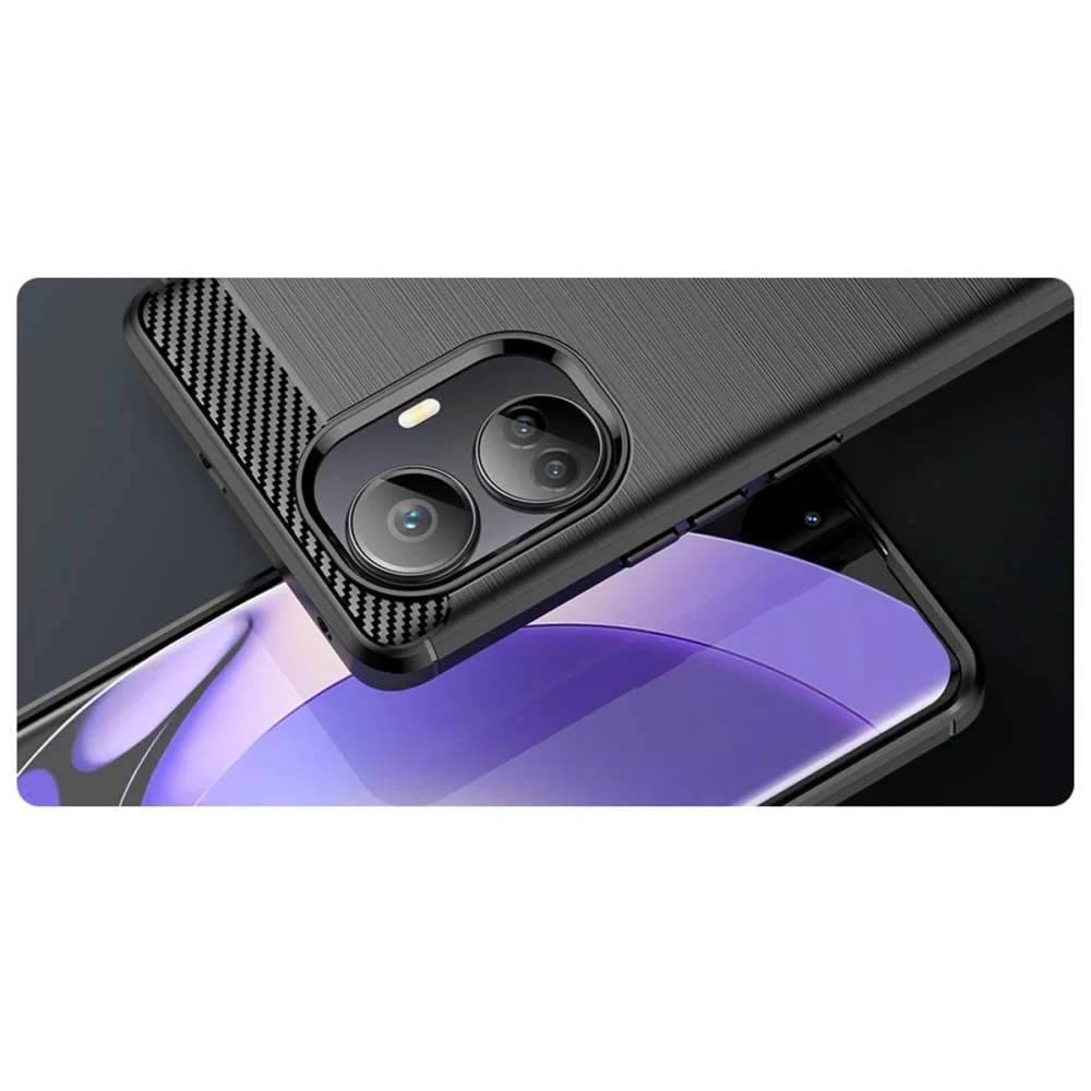 Carbon Case case for Realme 10 Pro+ flexible silicone carbon cover blackeng