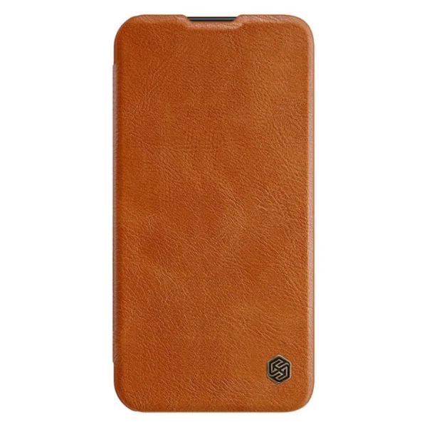 Nillkin Qin Leather Pro Case Case for Samsung Galaxy S23+ Cover with Flip Camera Protector Browneng