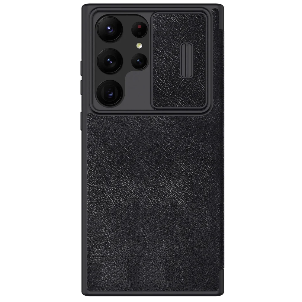 Nillkin Qin Leather Pro Case for Samsung Galaxy S23 Ultra Cover with Flip Camera Cover Blackeng