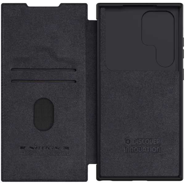 Nillkin Qin Leather Pro Case for Samsung Galaxy S23 Ultra Cover with Flip Camera Cover Blackeng