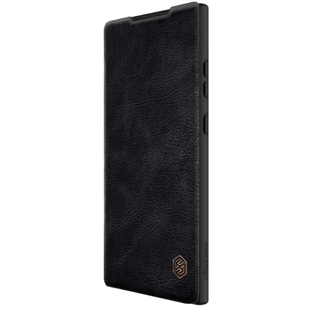 Nillkin Qin Leather Pro Case for Samsung Galaxy S23 Ultra Cover with Flip Camera Cover Blackeng