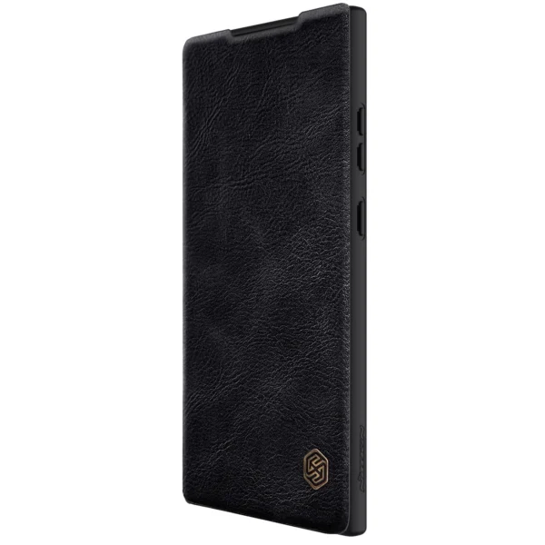 Nillkin Qin Leather Pro Case for Samsung Galaxy S23 Ultra Cover with Flip Camera Cover Blackeng