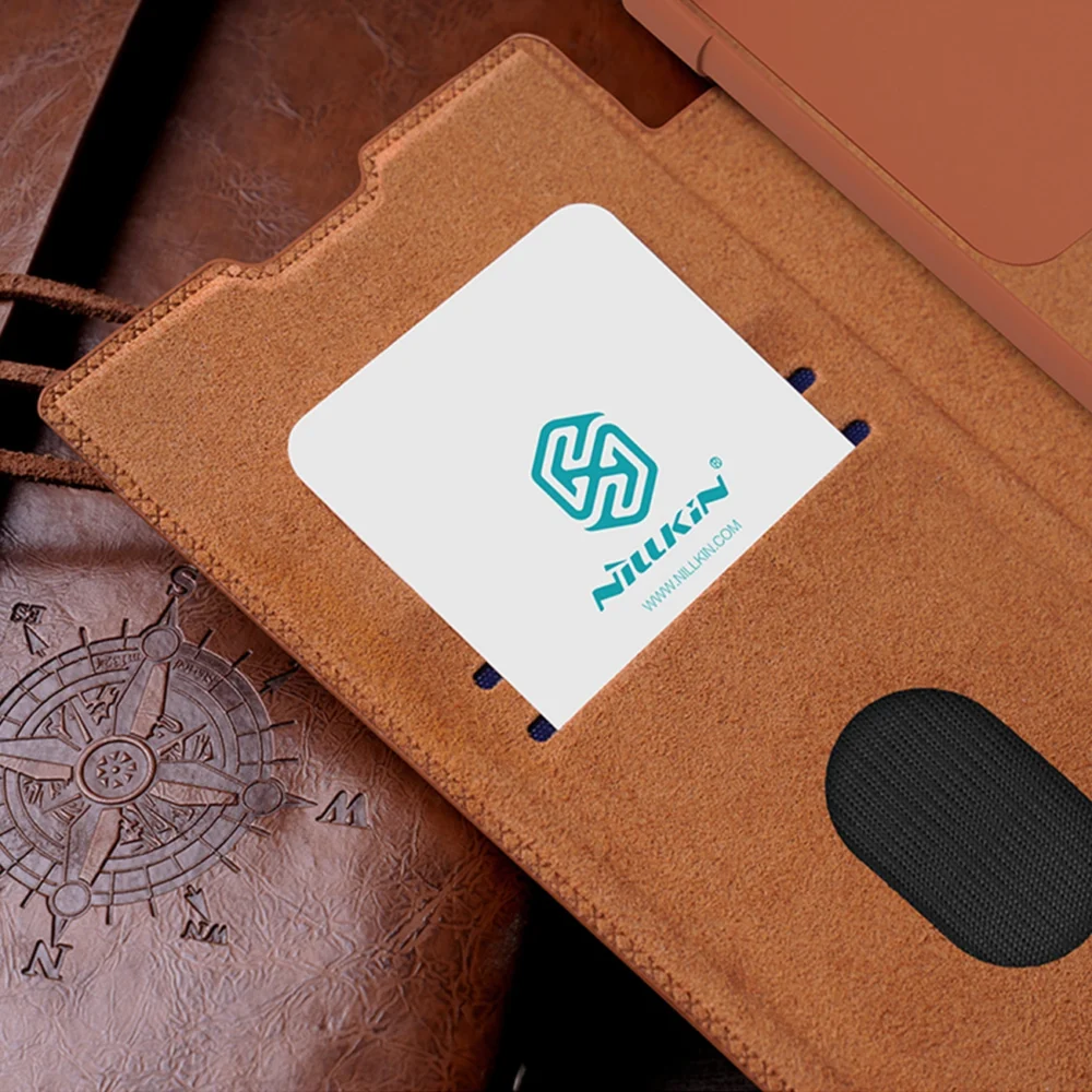 Nillkin Qin Leather Pro Case for Samsung Galaxy S23 Ultra Cover with Flip Camera Cover Blackeng