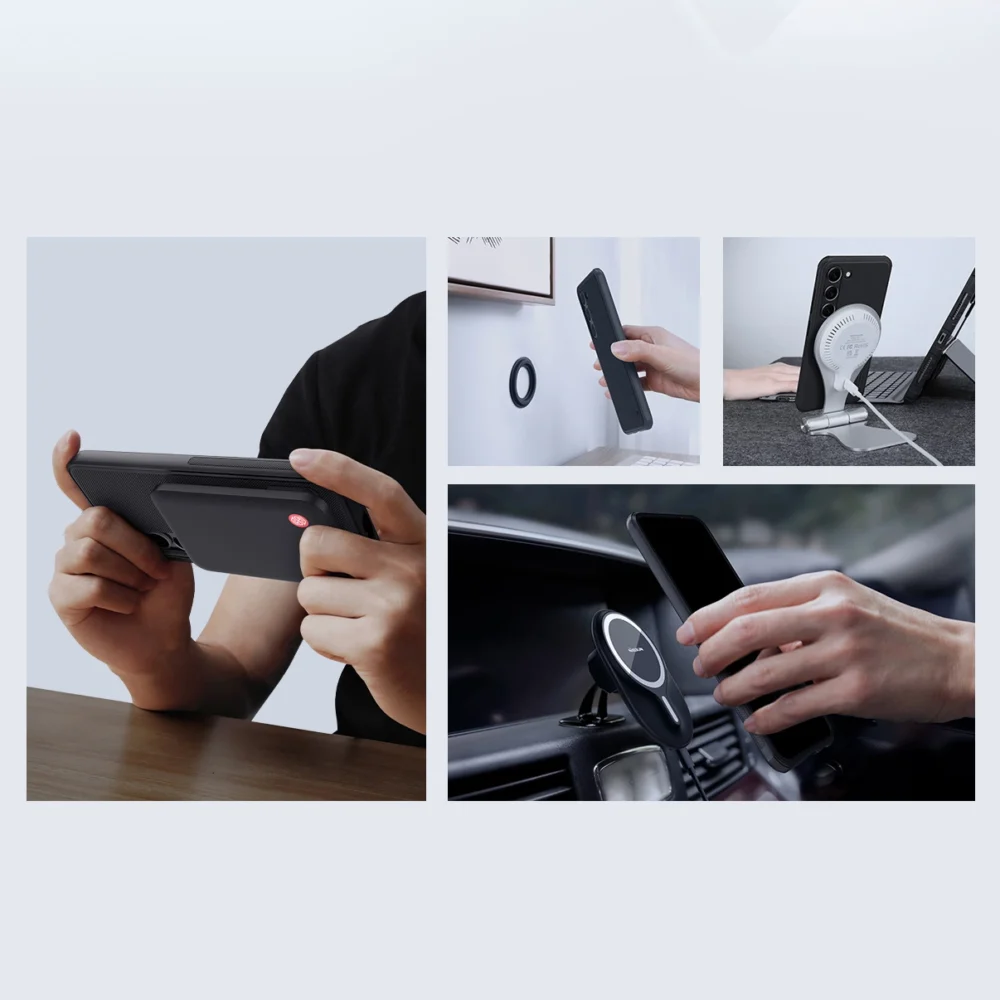 Nillkin Super Frosted Shield Pro Magnetic Case for Samsung Galaxy S23+ with MagSafe armored cover blackeng