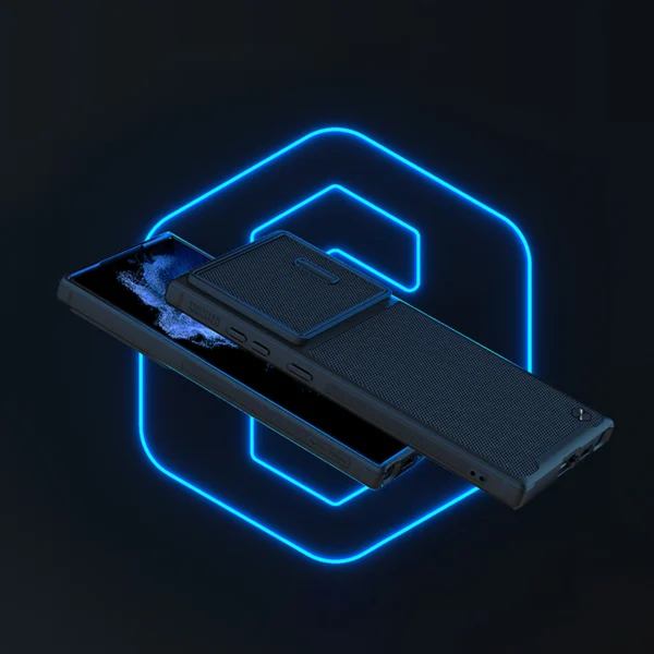 Nillkin Textured S Case for Samsung Galaxy S22 Ultra armored cover with camera cover blueeng