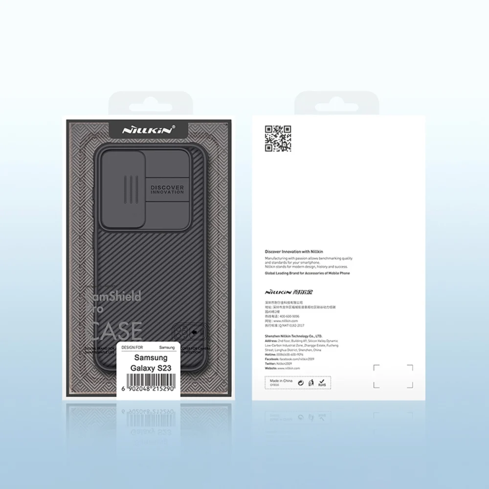 Nillkin CamShield Pro Case for Samsung Galaxy S23, cover with camera cover, blackeng