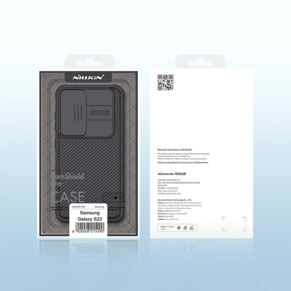 Nillkin CamShield Pro Case for Samsung Galaxy S23, cover with camera cover, blackeng