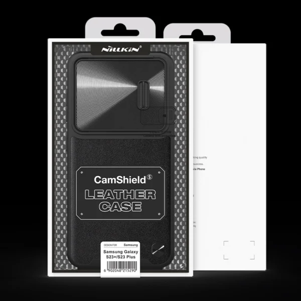 Nillkin CamShield Leather S Case for Samsung Galaxy S23+ cover with camera cover blackeng