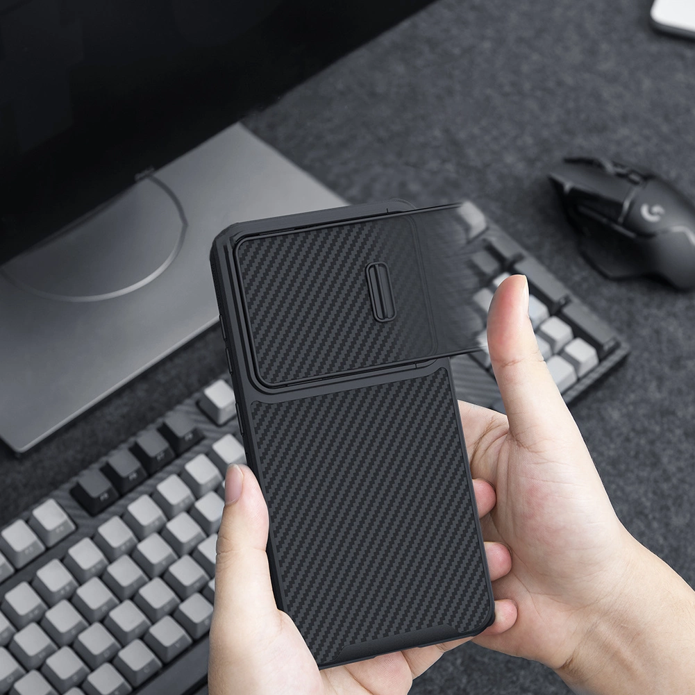 Nillkin Synthetic Fiber S Case for Samsung Galaxy S23+, camera cover, blackeng