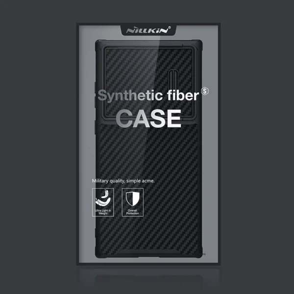 Nillkin Synthetic Fiber S Case for Samsung Galaxy S23 Ultra, camera cover, blackeng
