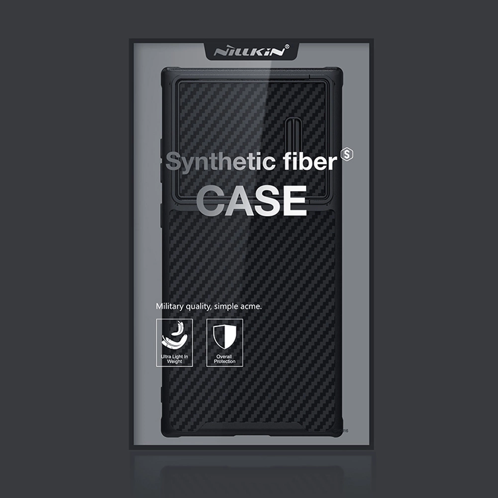 Nillkin Synthetic Fiber S Case for Samsung Galaxy S23 Ultra, camera cover, blackeng