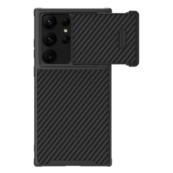 Nillkin Synthetic Fiber S Case for Samsung Galaxy S23 Ultra, camera cover, blackeng