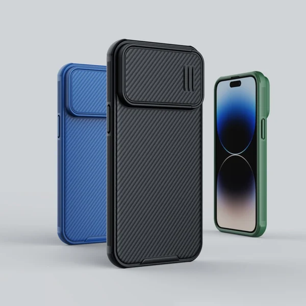 Nillkin CamShield S Case iPhone 14 Pro Max Armored Cover Camera Protector Blueeng
