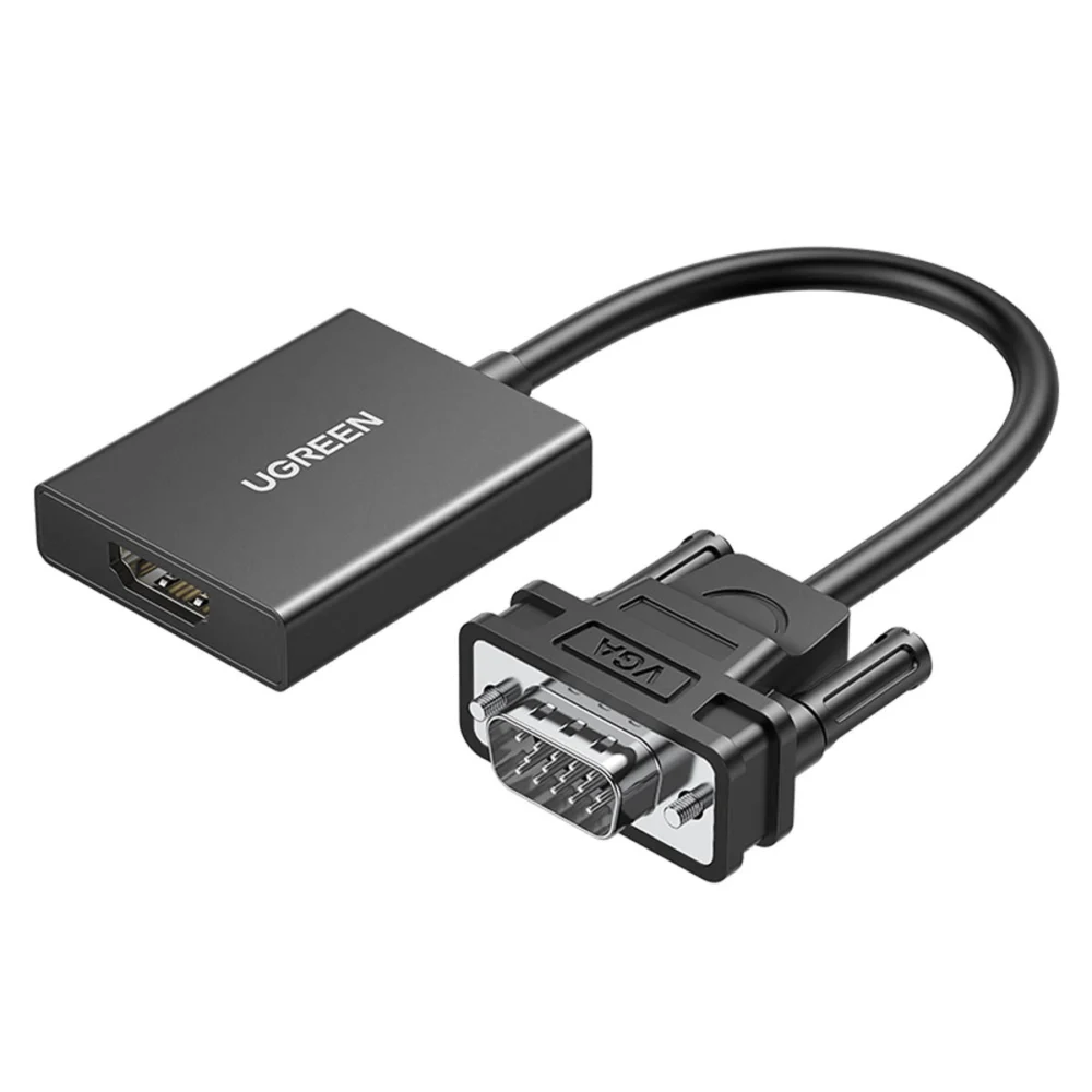 Ugreen VGA (Male) to HDMI (Female) Adapter Cable 0.15m Black (CM513)eng