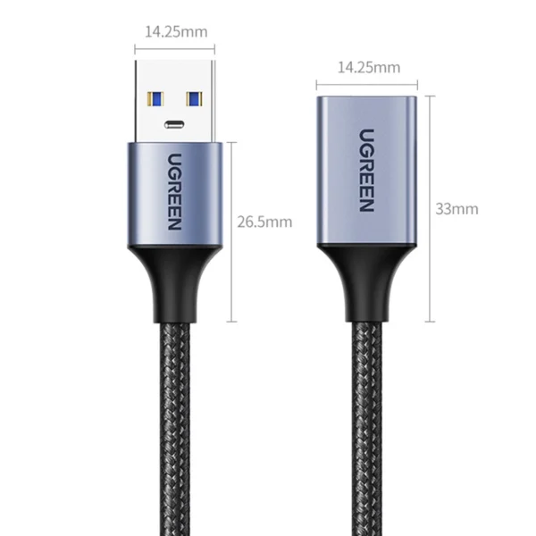 Ugreen Extension Cable Adapter USB (Male) - USB (Female) 3.0 5Gb/s 1m Gray (US115)eng